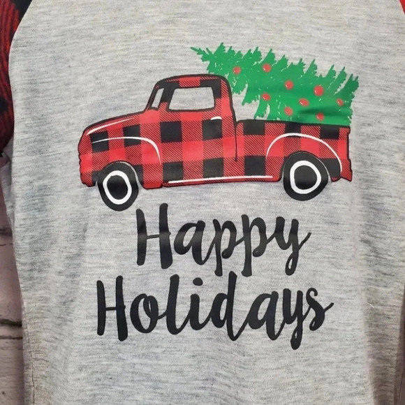 Medium 7/8 Kids Happy Holiday Truck 2 pieces Holiday Pajama Set - Picture 3 of 5